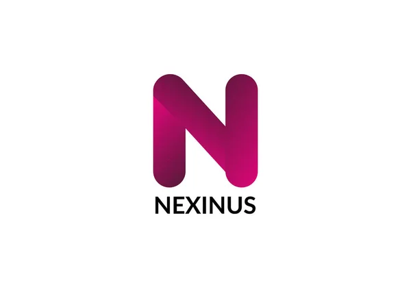 Nexinus Abstract Letter Nano Tech Modern Initial Logo Design — Stock Vector