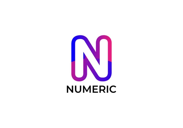 Numeric Abstract Letter Modern Colorful Logo Design — Stok Vektör