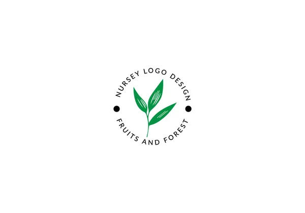 Abstract Nursery Plant Emblem Modern Leaf Vintage Logo Design — Stock Vector