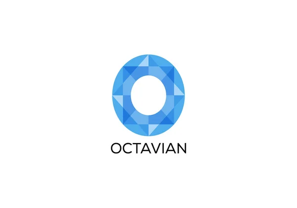 Octavian Abstract Tech Letter Initial Modern Logo Design Template —  Vetores de Stock