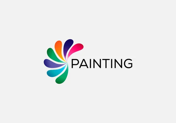 Abstract Painting Vector Emblem Logo Design — 图库矢量图片