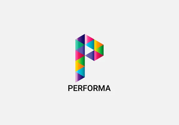 Современный Минималистский Дизайн Логотипа Performa Abstrap — стоковый вектор