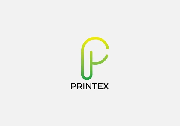 Printex Abstract Letter Modern Initial Logo Design — Stock Vector