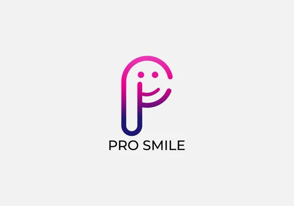 Pro Smile Abstrap Современный Оригинальный Дизайн Логотипа — стоковый вектор