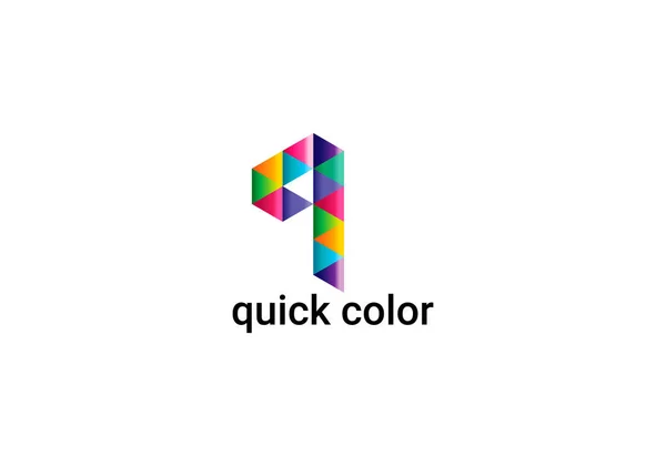 Quick Color Abstract Letter Modern Initial Lettermarks Logo Design —  Vetores de Stock