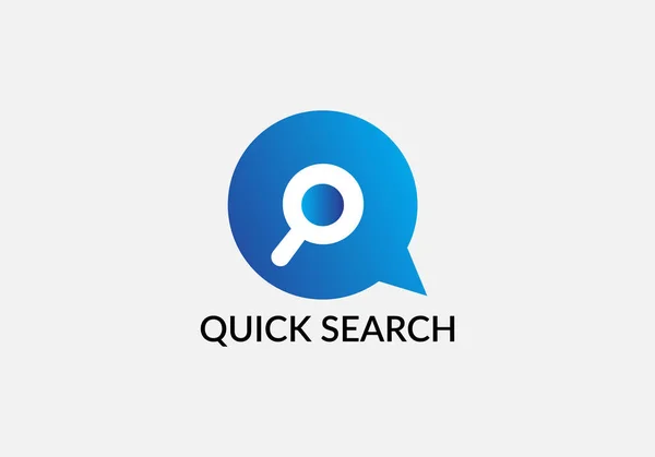Quick Search Abstract Letter Logo Design — Vetor de Stock