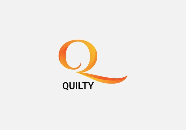 Quilty Abstract Letter Initial Modern Logo Design — Vetor de Stock