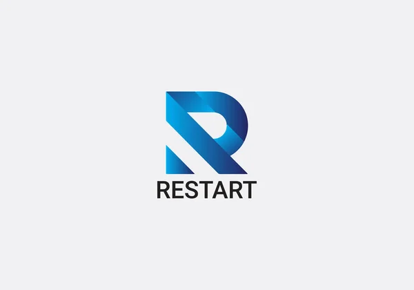 Restart Abstract Letter Modern Initial Lettermarks Logo Design — Stock vektor