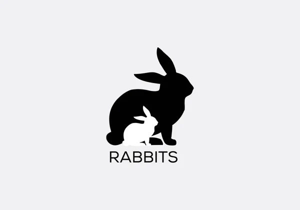 Abstract Rabbits Icon Mascot Logo Design Ilustración de stock