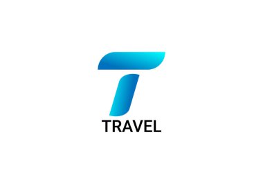 Abstract T letter Travel modern logo design template