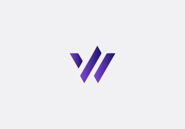 Abstract W letter modern initial logo design template
