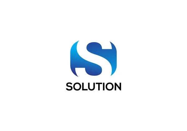 Solution Abstract Letter Modern Logo Design — Stock Vector