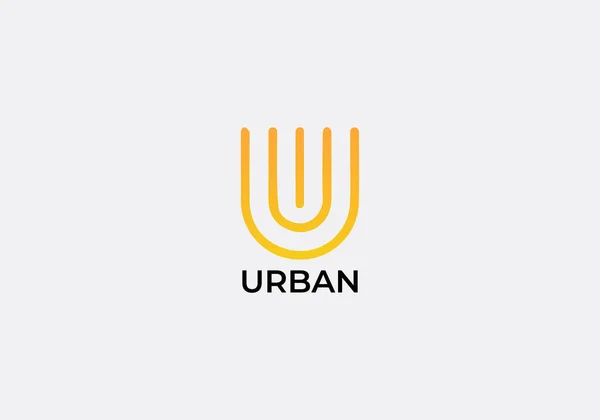 Urban Abstract Letter Modern Minimalist Logo Design — 图库矢量图片