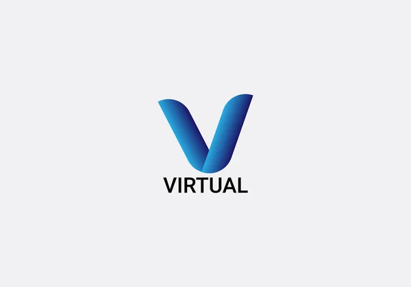Virtual Abstract Letter Modern Initial Logo Design — 图库矢量图片