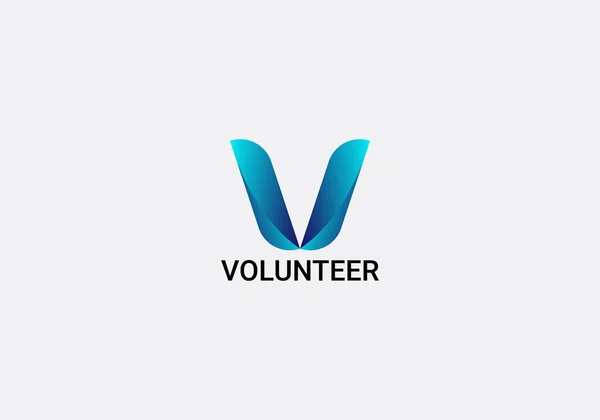 Volunteer Abstract Letter Modern Initial Logo Design — Stok Vektör