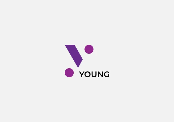 Young Abstract Lettermarks Minimalist Logo Design Template — Vector de stock