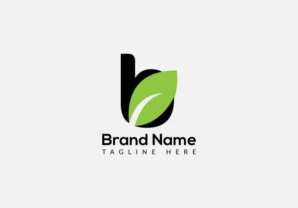 Eco Logo Letter Template Eco Letter Initial Eco Leaf Nature — Vetor de Stock