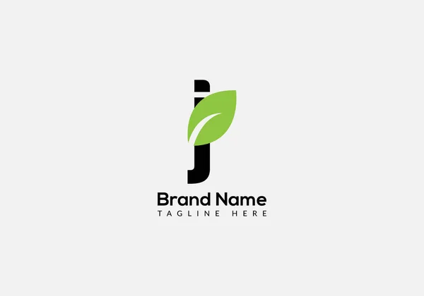 Eco Logo Letter Template Eco Letter Initial Eco Leaf Nature — Vettoriale Stock