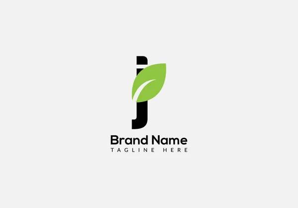 Eco Logo Letter Template Eco Letter Initial Eco Leaf Nature - Stok Vektor