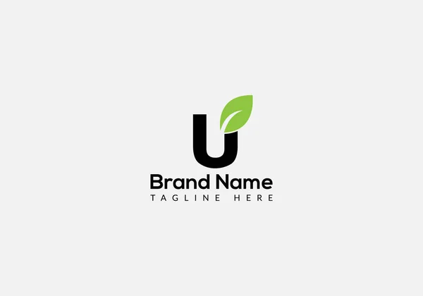 Eco Logo Letter Template Eco Letter Initial Eco Leaf Nature — ストックベクタ