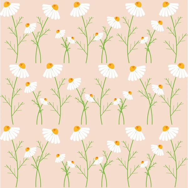Seamless Daisies Vector Pattern Delicate Design Summer Fashionable Pattern Clothes — Image vectorielle