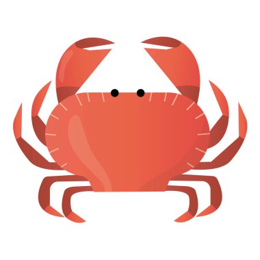 Crab with large claws on a white background. The form of the top.