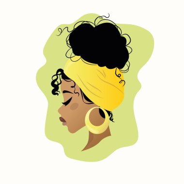 portrait of the beautiful swarthy girl with the raised curly hair