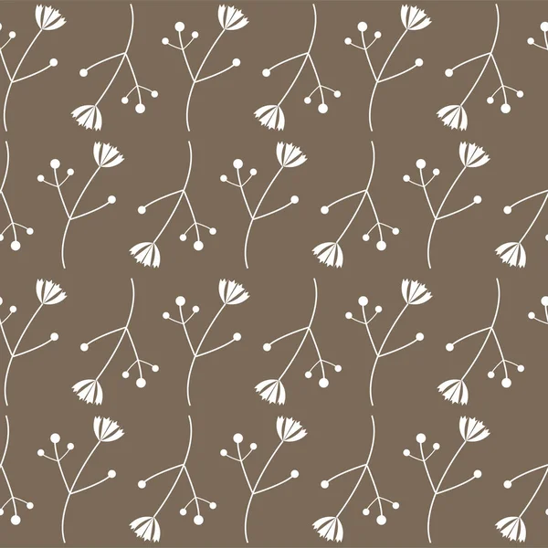Beautiful Floral Seamless Pattern Delicate Field Flowers Beige Background Vector — Image vectorielle