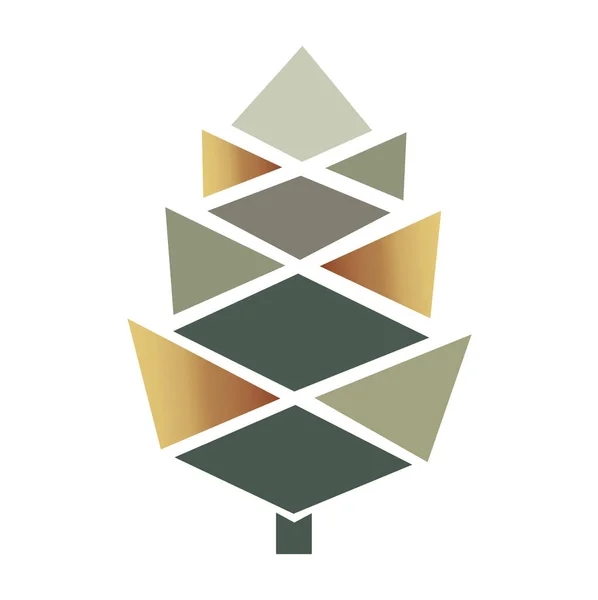 Pinecone Icon Vector Logo Fir Cone Geometric Minimalist Style — Vetor de Stock