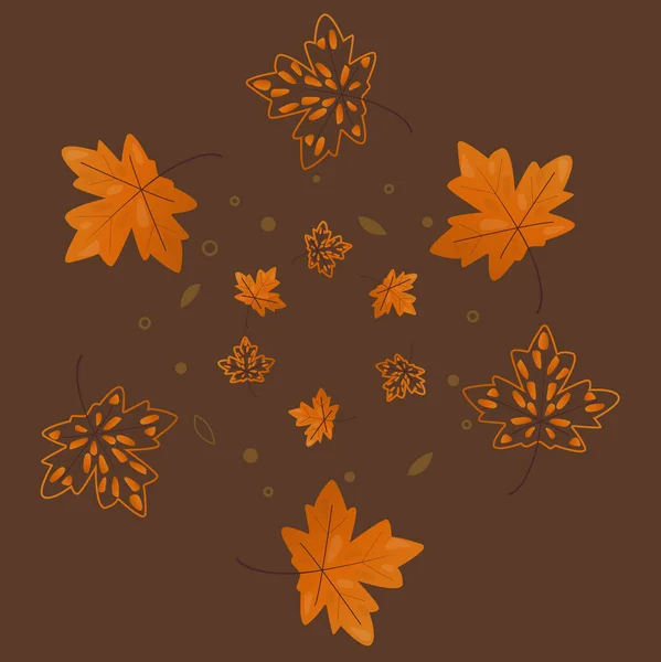 Podzimní Javorové Listy Teplé Bohaté Barvy — Stockový vektor