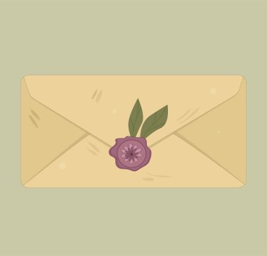 Çiçek elementlerinin resimlendirildiği kaliteli zarflar.