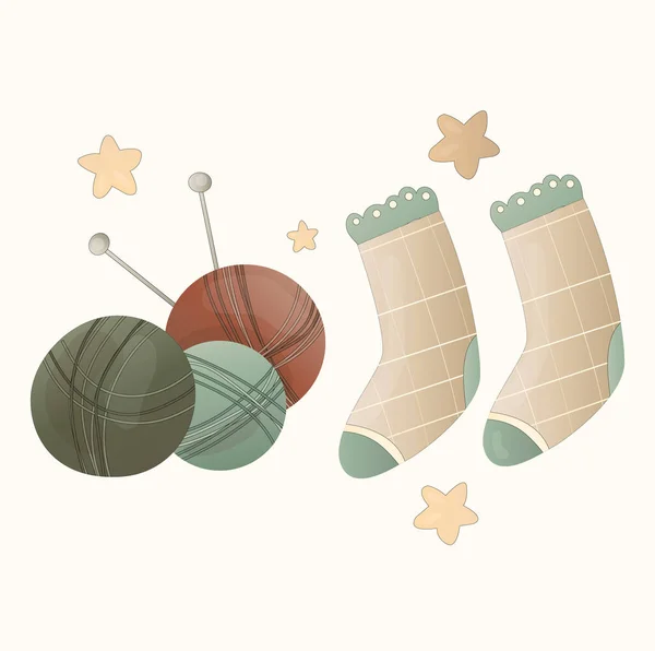 Kuschelige Warme Socken Herbstfarben — Stockvektor