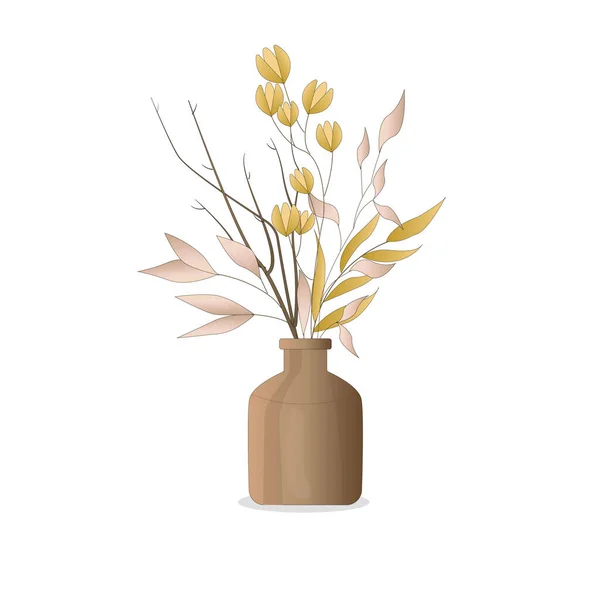 花束を包んだり植物を咲かせます ケシとユリイチゴ チューリップの構図 装飾花屋のショップアイテム — ストックベクタ