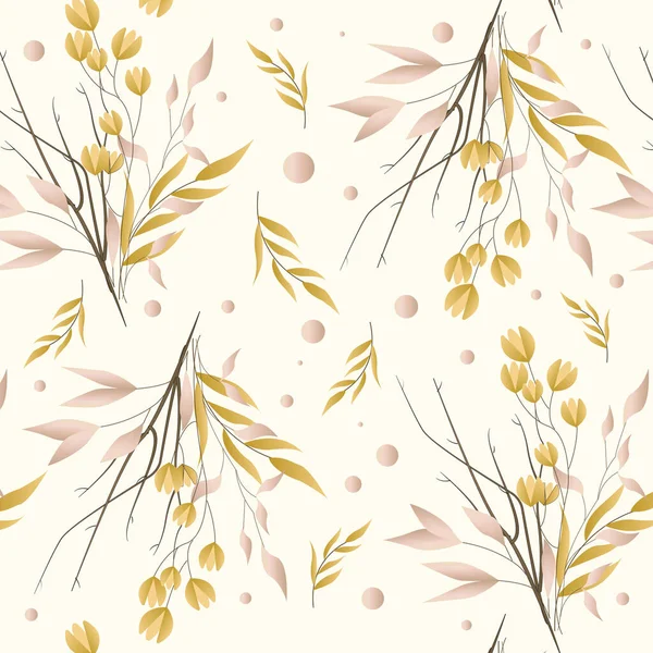 Delicate Blooming Hand Drawn Paint Brused Wild Flower Meadow Floral — Image vectorielle