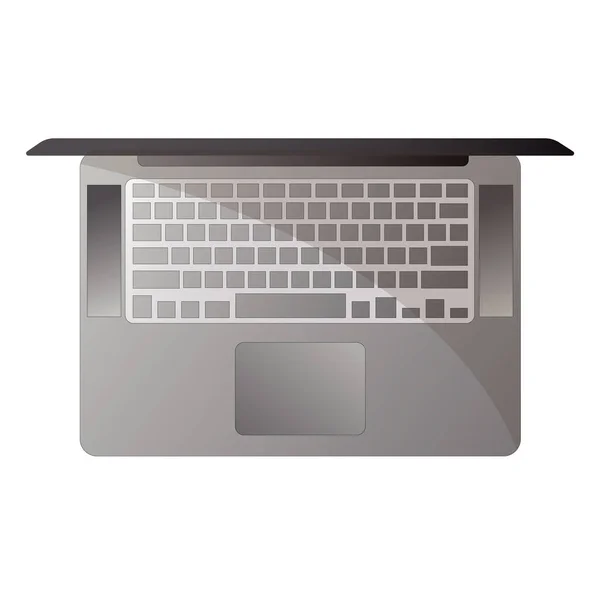Realistische Laptop Attrappe Mit Weißem Bildschirm Auf Weißem Hintergrund Vektorillustration — Stockvektor