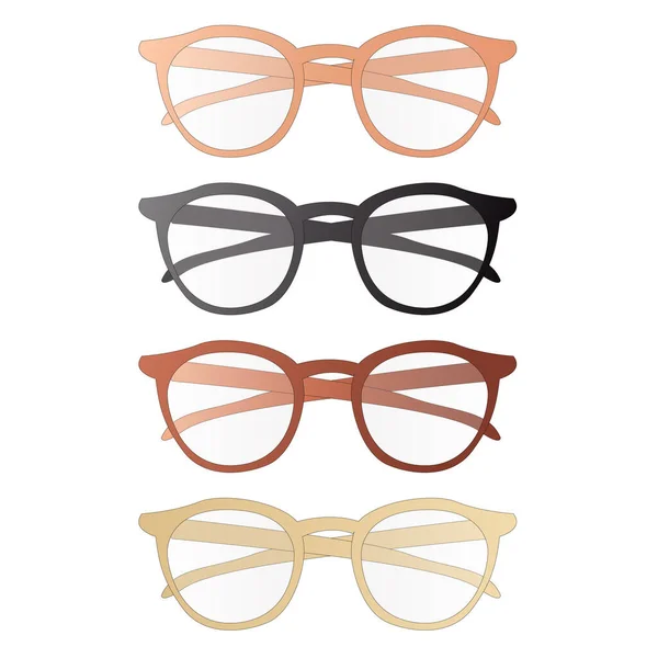 Different Color Glasses Frames Vector Isolated Set Glasses Icons — Stock Vector