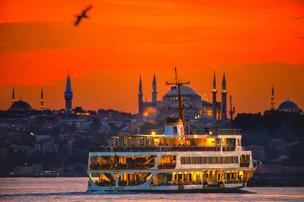 Pôr Sol Península Histórica Istambul — Fotografia de Stock