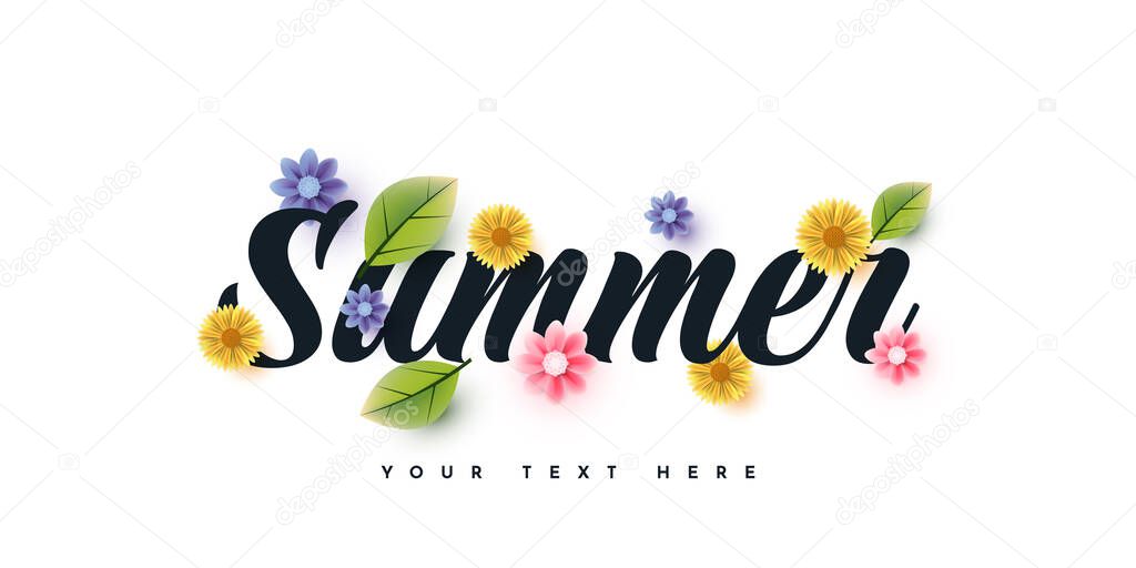 Summer vector illustration floral background
