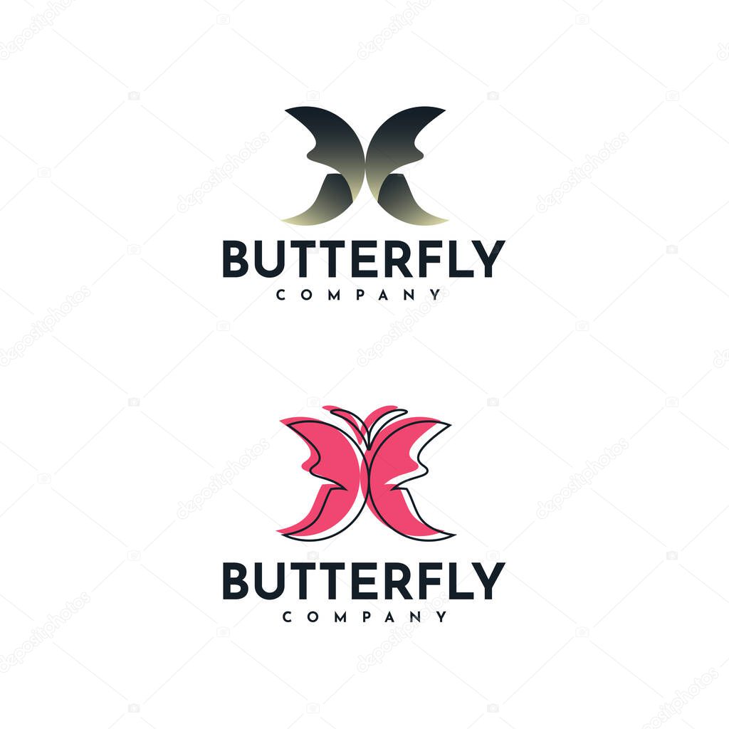 Butterfly logo template design. Vector eps 10