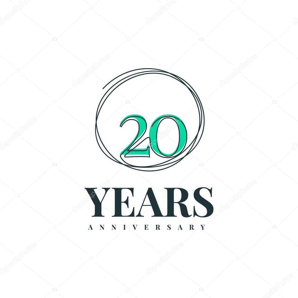 20 Years Anniversary Celebration Vector Illustration Template Design