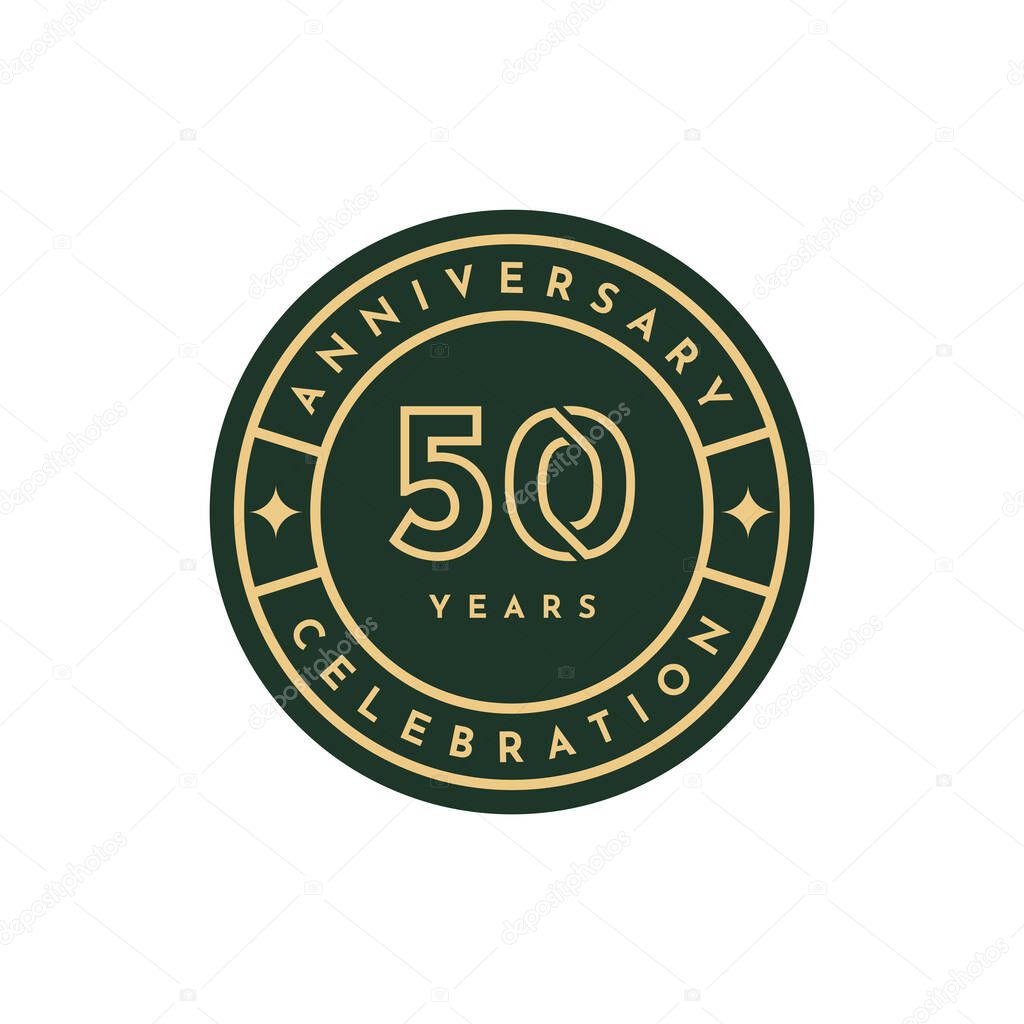 50 Years anniversary celebration label illustration template design