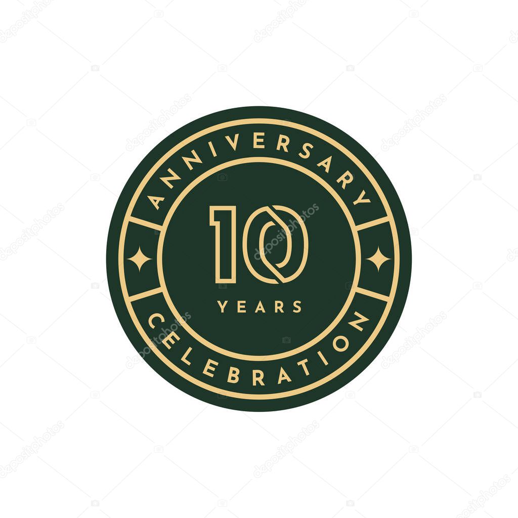 10 Years anniversary celebration label illustration template design