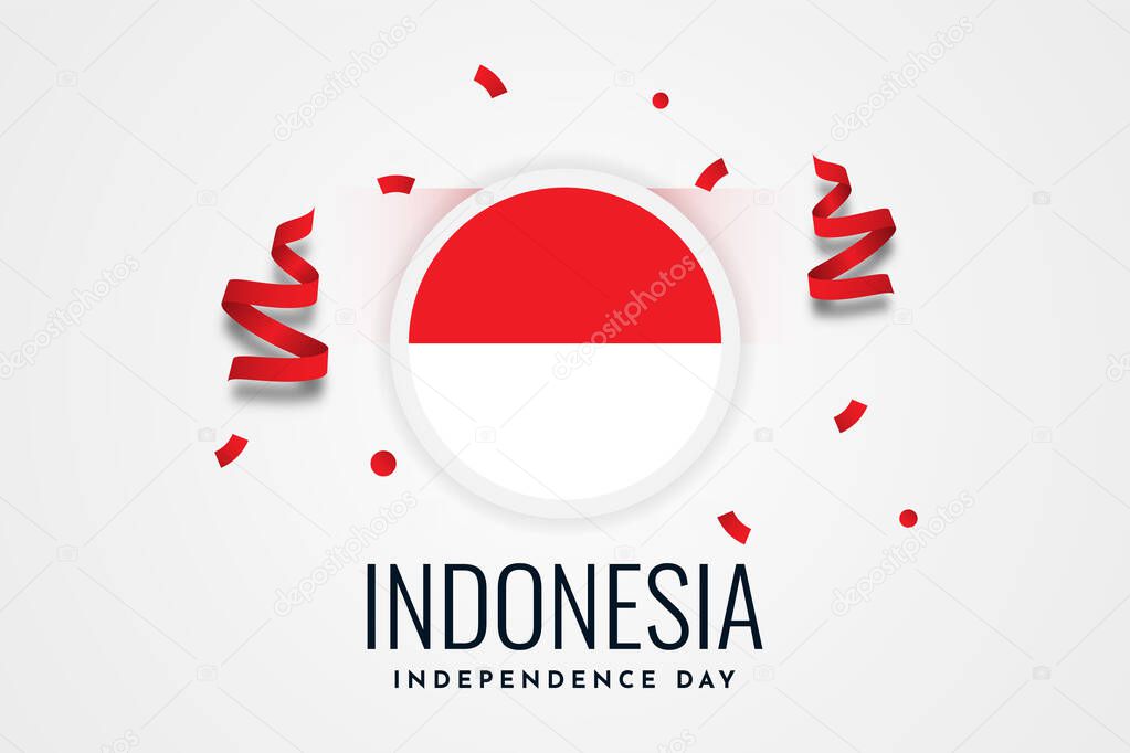 vector illustration of independence day flag background, indonesia