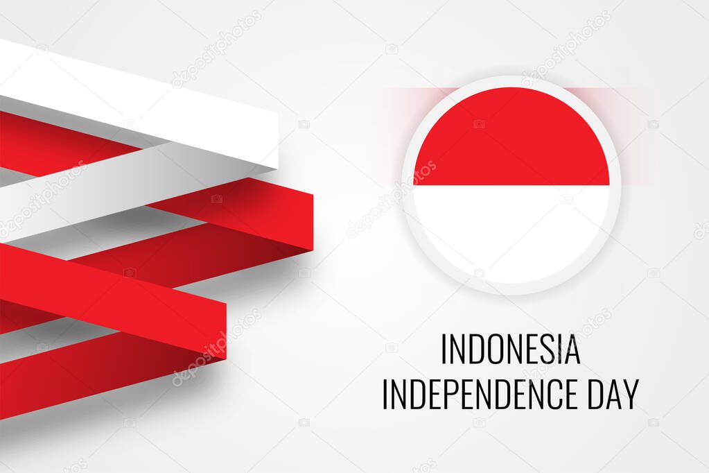 vector illustration of independence day flag background, indonesia