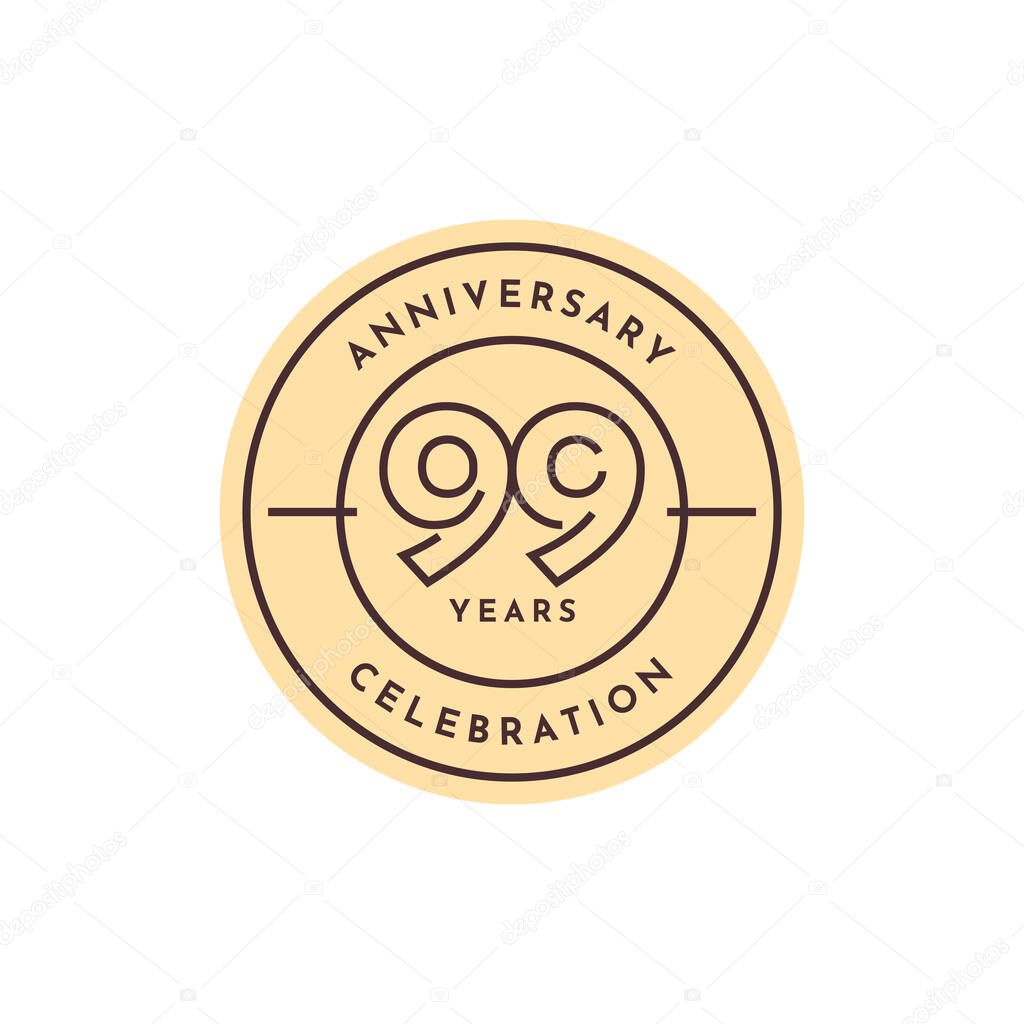 99 year anniversary celebration vector template design illustration 