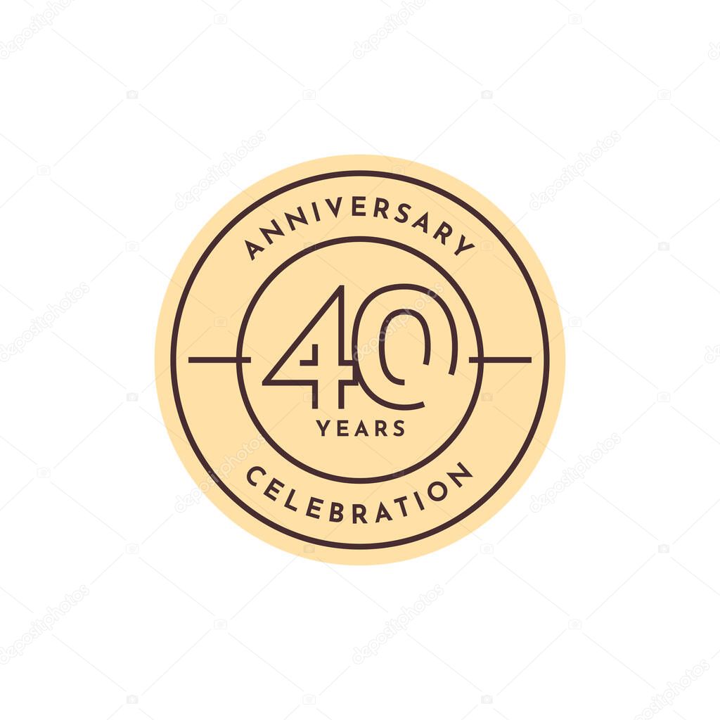 40 year anniversary celebration vector template design illustration 