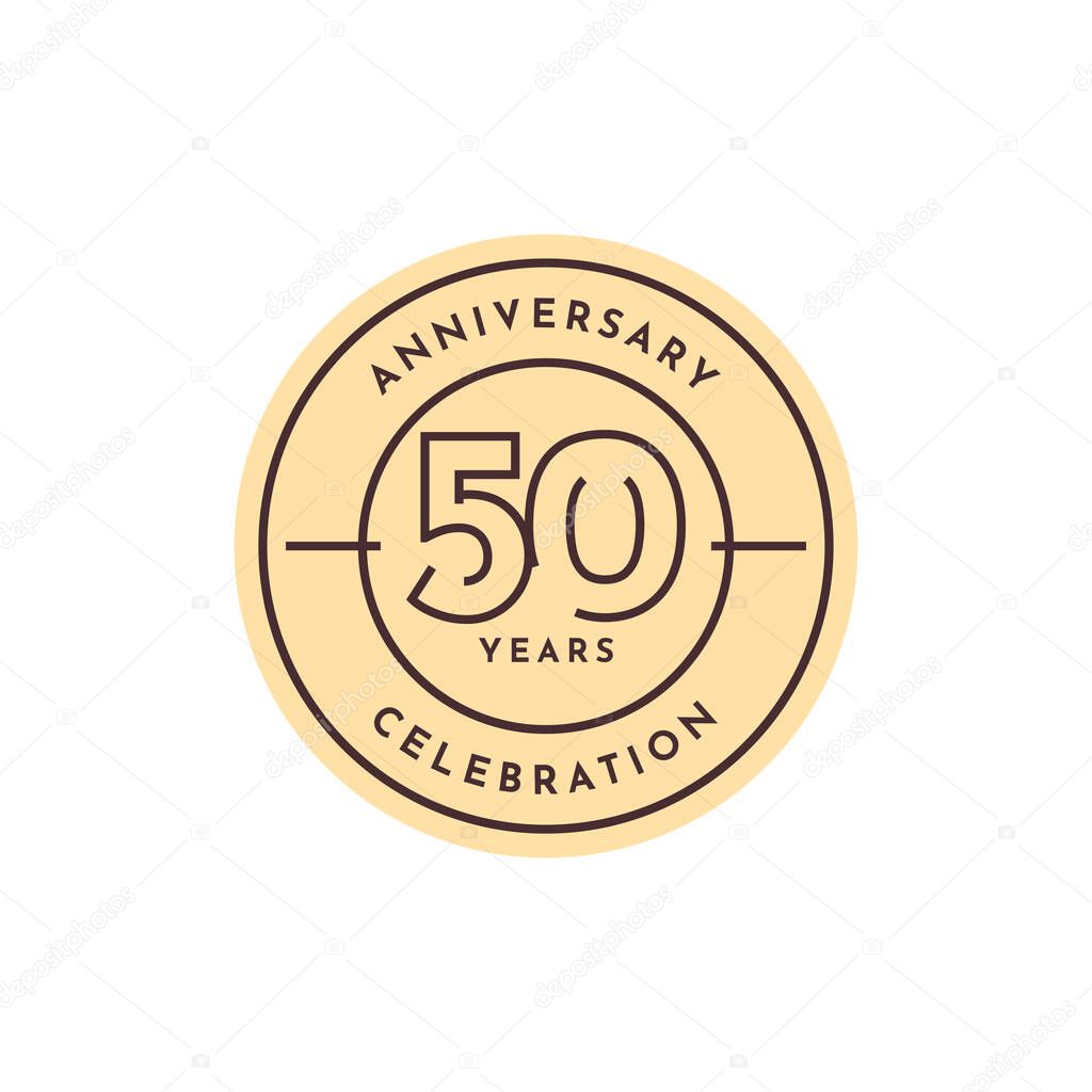 50 year anniversary celebration vector template design illustration