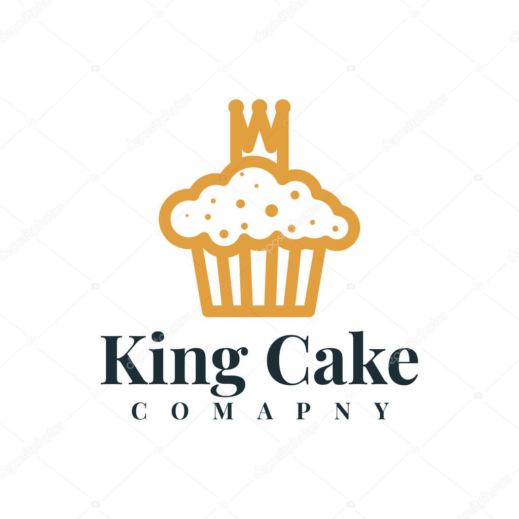 King Cake company logo design. Vector eps 10