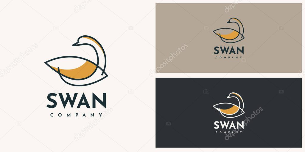 Swan company logo template design. Vector Eps 10