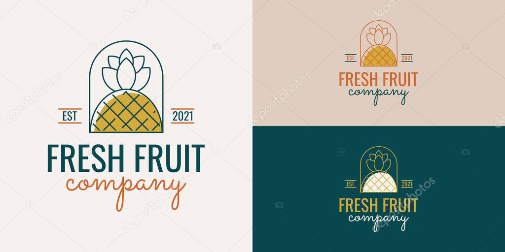 Fresh fruit company logo template design. Vector Eps 10
